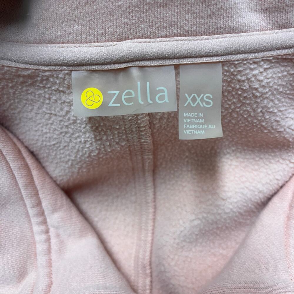 Zella Pink Funnel Neck Zip Hoodie Fleece Athleisure Scuba XXS Cozy Loungewear - Picture 5 of 8